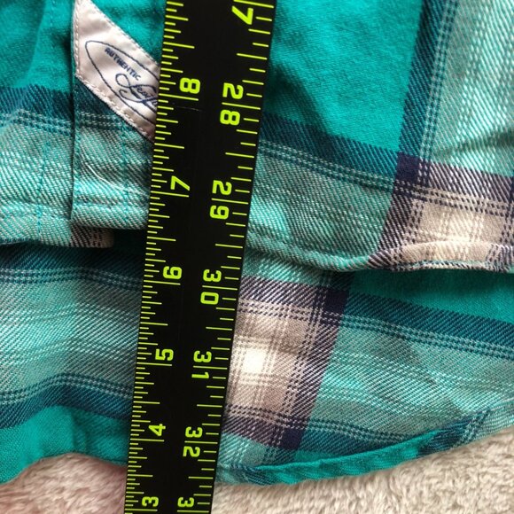 Levi's Mens Shirt Large Long Sleeve Plaid Button Up Classic Green Casual Y2K - Picture 7 of 16